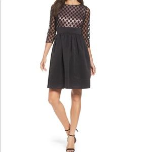 Eliza Mesh Bodice Fit & Flare Dress | Size 12